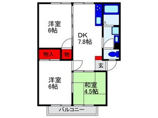 サンライズ曽根西ハイツＡの物件間取画像